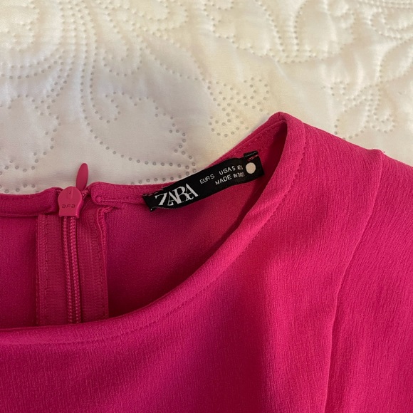 New Zara pink midi dress with with side cutout size small - Picture 7 of 8